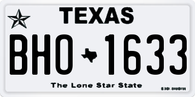 TX license plate BHO1633