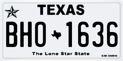 TX license plate BHO1636