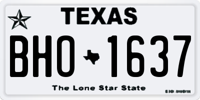 TX license plate BHO1637