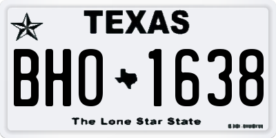 TX license plate BHO1638
