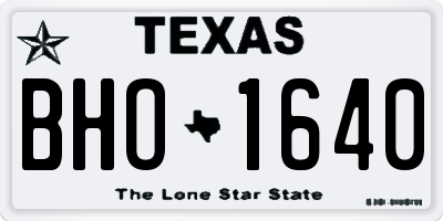 TX license plate BHO1640