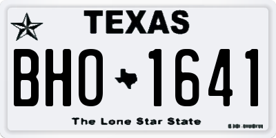 TX license plate BHO1641