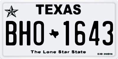TX license plate BHO1643