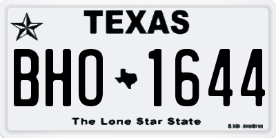 TX license plate BHO1644
