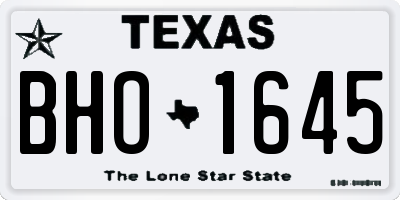 TX license plate BHO1645