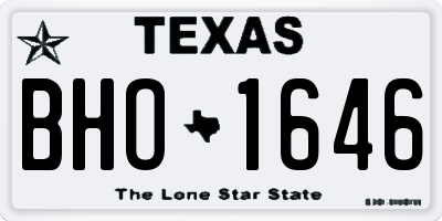 TX license plate BHO1646