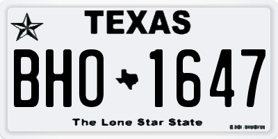 TX license plate BHO1647