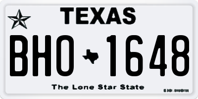 TX license plate BHO1648