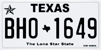 TX license plate BHO1649