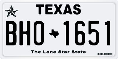TX license plate BHO1651