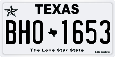 TX license plate BHO1653