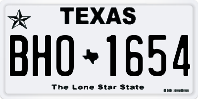TX license plate BHO1654