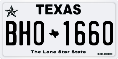 TX license plate BHO1660