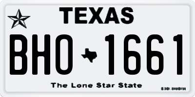 TX license plate BHO1661