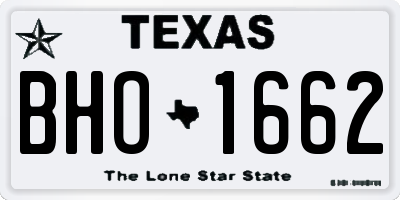 TX license plate BHO1662