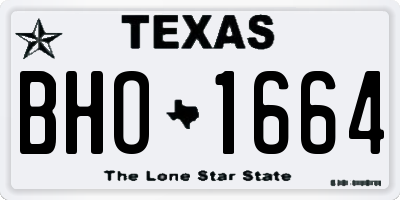 TX license plate BHO1664