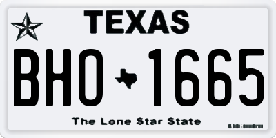 TX license plate BHO1665