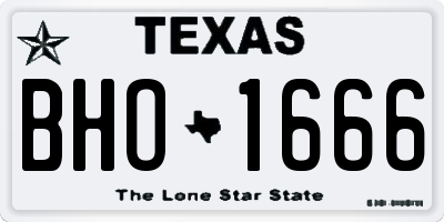 TX license plate BHO1666