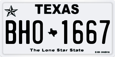 TX license plate BHO1667