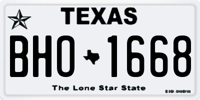 TX license plate BHO1668