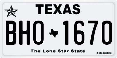 TX license plate BHO1670