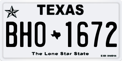 TX license plate BHO1672