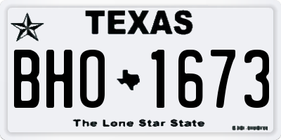 TX license plate BHO1673