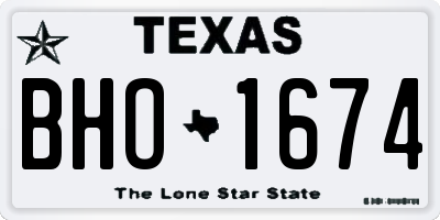 TX license plate BHO1674