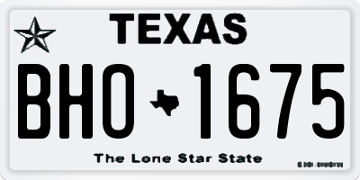 TX license plate BHO1675