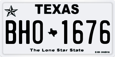 TX license plate BHO1676