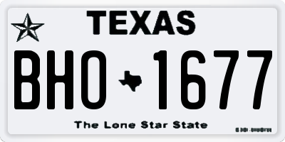 TX license plate BHO1677