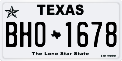 TX license plate BHO1678