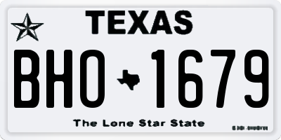 TX license plate BHO1679