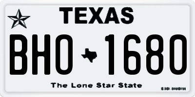 TX license plate BHO1680