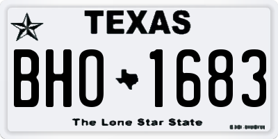TX license plate BHO1683