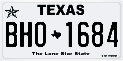 TX license plate BHO1684
