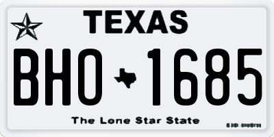 TX license plate BHO1685