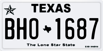 TX license plate BHO1687