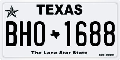 TX license plate BHO1688