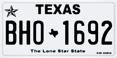 TX license plate BHO1692