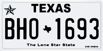 TX license plate BHO1693