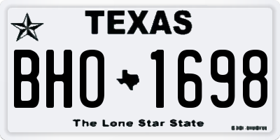 TX license plate BHO1698