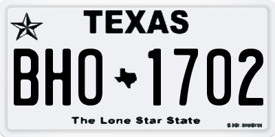 TX license plate BHO1702