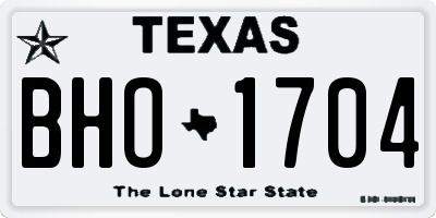 TX license plate BHO1704