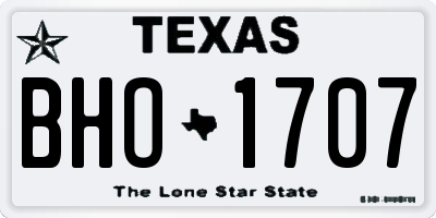 TX license plate BHO1707