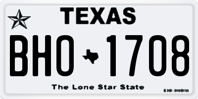 TX license plate BHO1708