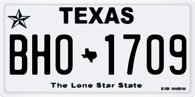 TX license plate BHO1709