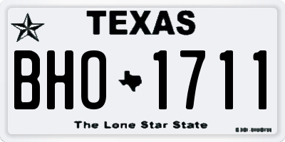 TX license plate BHO1711