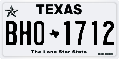 TX license plate BHO1712