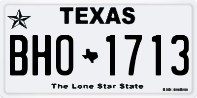 TX license plate BHO1713